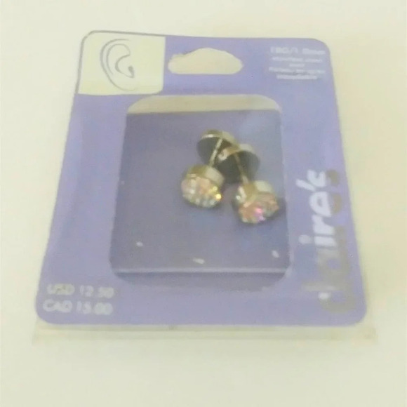 CZ Cartilage Barbell Plugs Earrings Pair - Picture 2 of 5